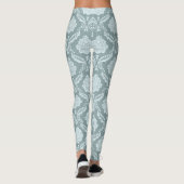 Rococo-Damaskmuster Enteneierblau+Türkis Leggings (Rückseite)
