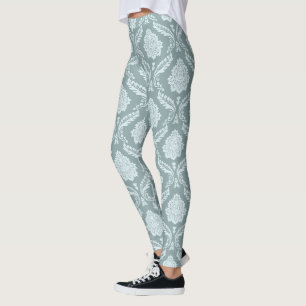 Rococo-Damaskmuster Enteneierblau+Türkis Leggings