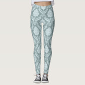 Rococo-Damaskmuster Enteneierblau+Türkis Leggings (Vorderseite)
