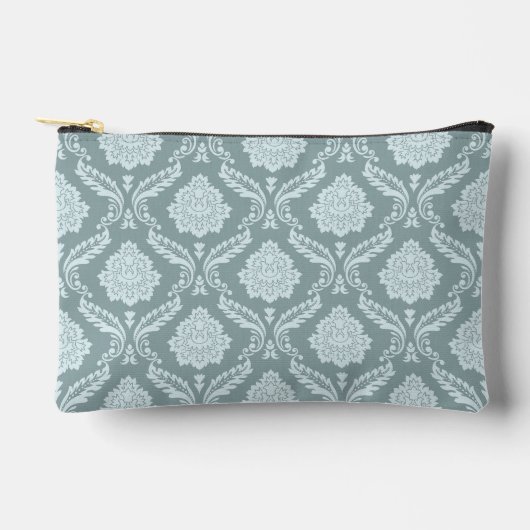 Rococo-Damaskmuster Entengrüne + Türkis Zubehörtasche (Vorderseite)