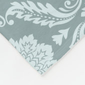 Rococo-Damaskmuster Entente-Blau+Türkis Fleecedecke (Ecke)