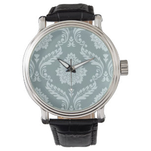 Rococo-Damaskmuster Entente-Ei Blau+Türkis Armbanduhr