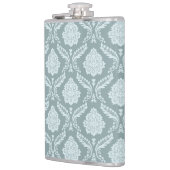Rococo-Damaskmuster Entente-Ei Blau+Türkis Flachmann (Links)