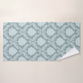 Rococo-Damaskmuster Ententeichblau+Türkis Badehandtuch (Badehandtuch)