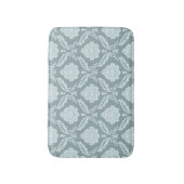 Rococo-Damaskmuster Ententeichblau+Türkis Badematte (Vorderseite Vertikal)