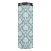 Rococo-Damaskmuster Ententeichblau+Türkis Thermosbecher (Rückseite)