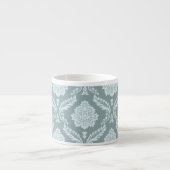 Rococo-Damaskmuster Ententenei Blau+Türkis Espressotasse (Vorderseite)