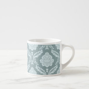 Rococo-Damaskmuster Ententenei Blau+Türkis Espressotasse