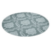 Rococo-Damaskmuster Ententenei Blau+Türkis Schneidebrett (Ecke)