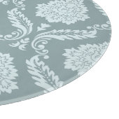 Rococo-Damaskmuster Ententenei Blau+Türkis Schneidebrett (Ecke)