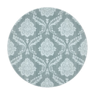 Rococo-Damaskmuster Ententenei Blau+Türkis Schneidebrett