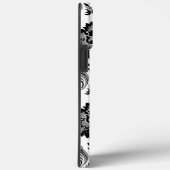 Rococo-Damaskmuster Grau Schwarz Weiß Case-Mate iPhone Hülle (Rückseite / Rechts)
