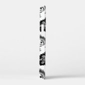 Rococo-Damaskmuster Grau Schwarz Weiß Case-Mate iPhone Hülle (Rückseite / Rechts)