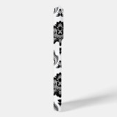 Rococo-Damaskmuster Grau Schwarz Weiß Case-Mate iPhone Hülle (Rückseite / Rechts)
