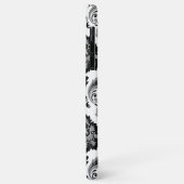 Rococo-Damaskmuster Grau Schwarz Weiß Case-Mate iPhone Hülle (Hinten/Links)