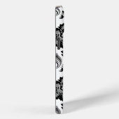Rococo-Damaskmuster Grau Schwarz Weiß Case-Mate iPhone Hülle (Rückseite / Rechts)