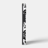 Rococo-Damaskmuster Grau Schwarz Weiß Case-Mate iPhone Hülle (Rückseite / Rechts)