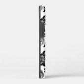 Rococo-Damaskmuster Grau Schwarz Weiß Case-Mate iPhone Hülle (Rückseite / Rechts)
