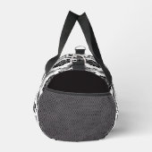 Rococo-Damaskmuster Grau Schwarz Weiß Duffle Bag (Rechts)