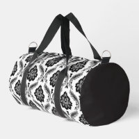 Rococo-Damaskmuster Grau Schwarz Weiß