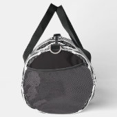 Rococo-Damaskmuster Grau Schwarz Weiß Duffle Bag (Rechts)