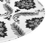 Rococo-Damaskmuster Grau Schwarz Weiß Schneidebrett (Ecke)