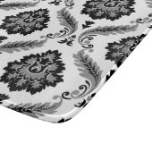 Rococo-Damaskmuster Grau Schwarz Weiß Schneidebrett (Ecke)