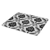 Rococo-Damaskmuster Grau Schwarz Weiß Schneidebrett (Ecke)