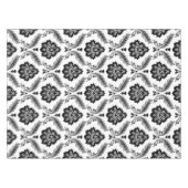 Rococo-Damaskmuster Grau Schwarz Weiß Tischdecke (Vorderseite (Horizontal))