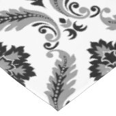 Rococo-Damaskmuster Grau Schwarz Weiß Tischdecke (Schrägansicht)