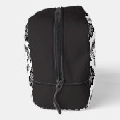 Rococo-Damaskmuster Grau Schwarz Weiß Waschbeutel (Rechts)