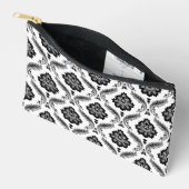 Rococo-Damaskmuster Grau Schwarz Weiß Zubehörtasche (Offen)