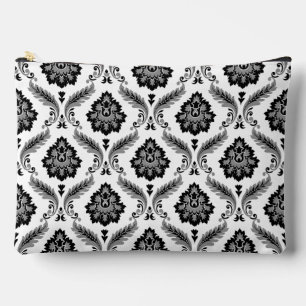 Rococo-Damaskmuster Grau Schwarz Weiß Zubehörtasche