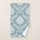 Rococo Damast Großes Muster Entenei Blau+Türkis Badhandtuch Set (Handtuch)