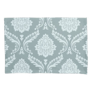 Rococo Damast großes Muster Enteneiblau+Türkis Kissenbezug