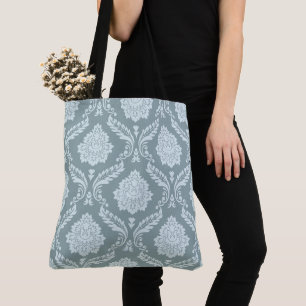 Rococo Damast Großes Muster Enteneiblau+Türkis Tasche