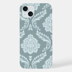 Rococo Damast Kunst I Enteneibl Blau+Türkis iPhone 15 Plus Hülle