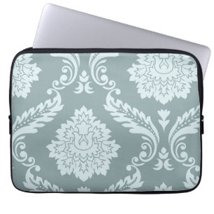 Rococo Damast Kunst I Enteneibl Blau+Türkis Laptopschutzhülle