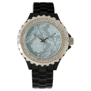 Rococo Damast Kunst I Enteneiblau+Türkis Armbanduhr