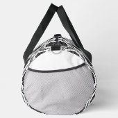 Rococo Damast Wdh Muster Schwarz auf Weiß Duffle Bag (Rechts)