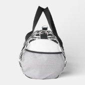 Rococo Damast Wdh Muster Schwarz auf Weiß Duffle Bag (Rechts)