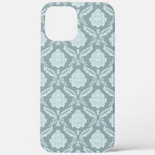 Rococo Damast-Wiederholungsmuster Enteneiblau+Türk Case-Mate iPhone Hülle