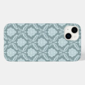 Rococo Damast-Wiederholungsmuster Entengrüne+Türki Case-Mate iPhone Hülle (Rückseite (Horizontal))