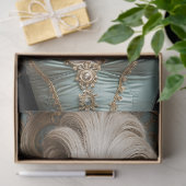 Rococo Duchess in Teal and Gold Decoupage Paper Seidenpapier (Geschenk)