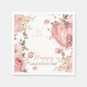 Rococo Floral Heart Galentine Brunch Garden Tea Serviette (Vorderseite)