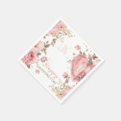 Rococo Floral Heart Galentine Brunch Garden Tea Serviette (Ecke)