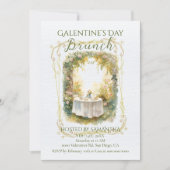 Rococo Garden Frame Galentine Brunch Soft Florals Einladung (Vorderseite)