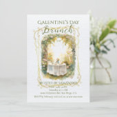 Rococo Garden Frame Galentine Brunch Soft Florals Einladung (Stehend Vorderseite)