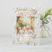 Rococo Garden Window Galentine Brunch Soft Florals Einladung (Stehend Vorderseite)