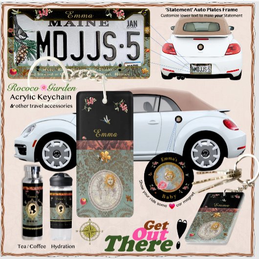 Rococo-Garten-Acrylkette Schlüsselanhänger